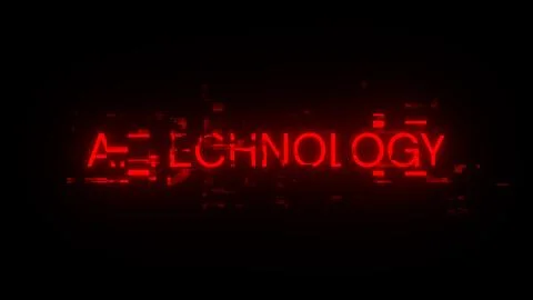 3D rendering Ai technology text with screen effects of technological glitches Stock Illustration