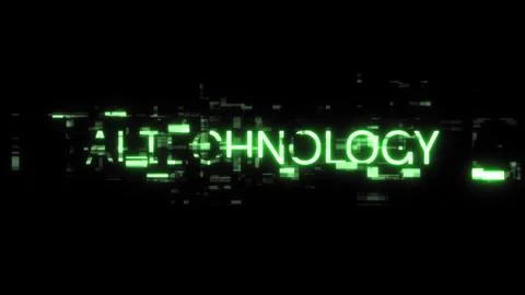 3D rendering Ai technology text with screen effects of technological glitches Stock Illustration