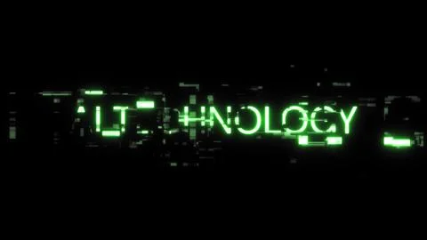 3D rendering Ai technology text with screen effects of technological glitches Stock Illustration