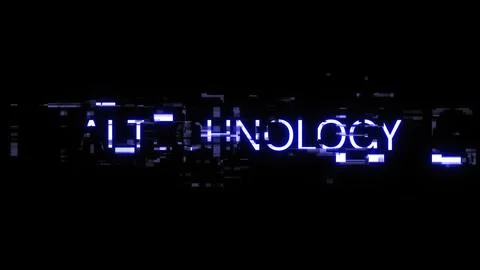 3D rendering Ai technology text with screen effects of technological glitches Stock Illustration