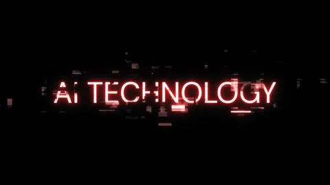 3D rendering Ai technology text with screen effects of technological glitches イラスト素材