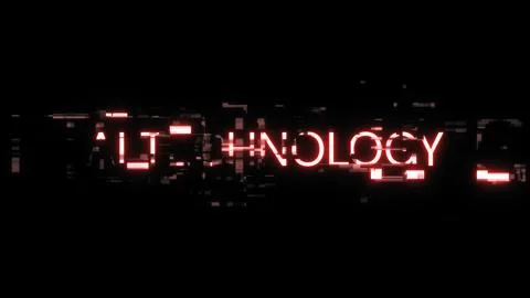 3D rendering Ai technology text with screen effects of technological glitches Stock-Illustration