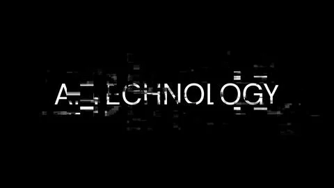 3D rendering Ai technology text with screen effects of technological glitches Stock Illustration