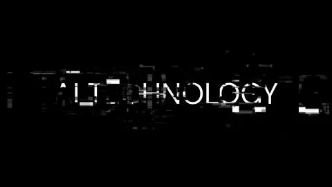 3D rendering Ai technology text with screen effects of technological glitches Stock Illustration