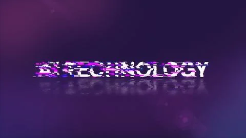 3D rendering Ai technology text with screen effects of technological glitches 库存插图