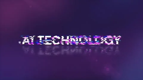 3D rendering Ai technology text with screen effects of technological glitches Stock Illustration