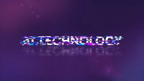3D rendering Ai technology text with screen effects of technological glitches Illustrazione stock