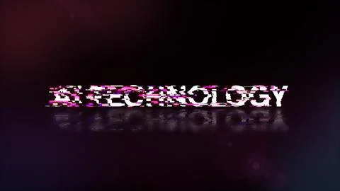 3D rendering Ai technology text with screen effects of technological glitches Stock Illustration