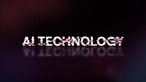 3D rendering Ai technology text with screen effects of technological glitches 스톡 일러스트