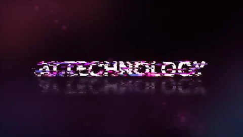 3D rendering Ai technology text with screen effects of technological glitches Stock Illustration