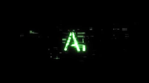 3D rendering AI text with screen effects of technological glitches Stock-Illustration