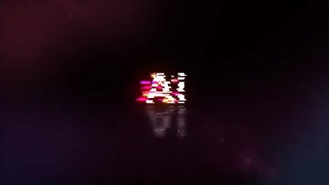 3D rendering AI text with screen effects of technological glitches Illustrazione stock