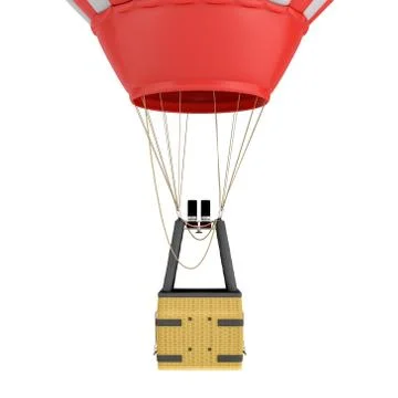 3d rendering of an air balloon basket with gas burners isolated on white Illustration