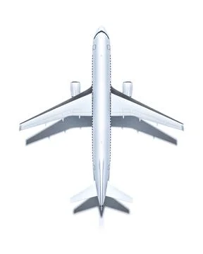 3d rendering of an airplane from above isolated on white Stock Illustration