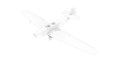 3D rendering of a airplane computer model isolated on empty space background Illustrazione stock