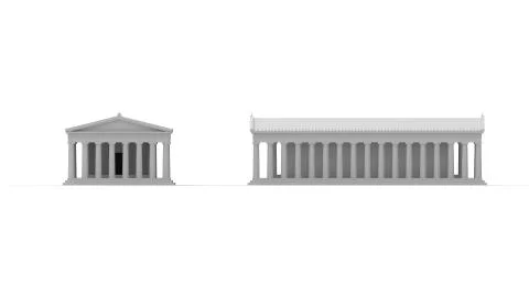 3D rendering of the Akropolis temple building column architecture Ilustración de archivo