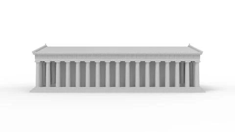 3D rendering of the Akropolis temple building column architecture Stock Illustration