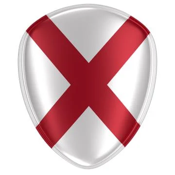 3d rendering of an Alabama USA State flag icon. Stock Illustration