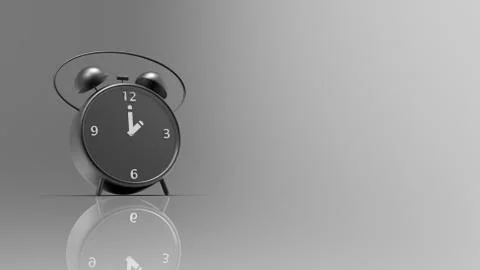 3d rendering of alarm clock with nice background color Illustrazione stock