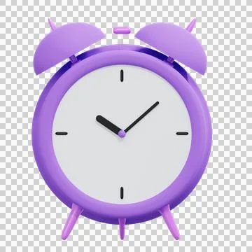 3d rendering alarm clock, vintage clock icon Illustrazione stock