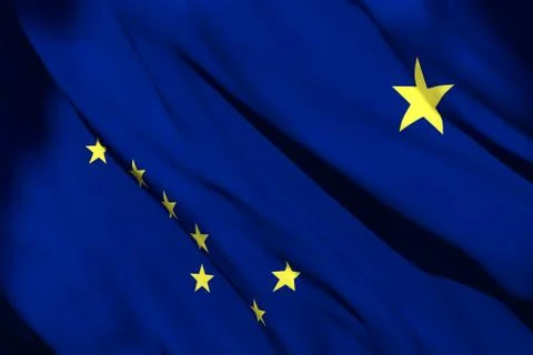 3d rendering of Alaska State flag Stock Illustration