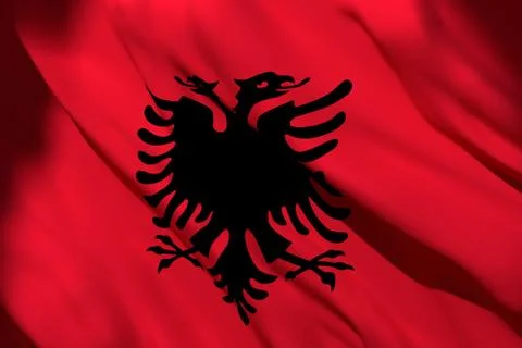 3d rendering of Albania flag Stock Illustration