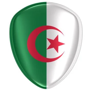 3d rendering of an Algeria flag icon. Stock Illustration