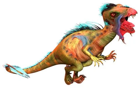 3D Rendering Alien Dinosaur on White Illustration