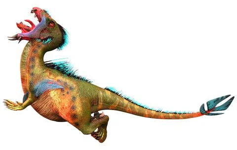3D Rendering Alien Dinosaur on White Illustration