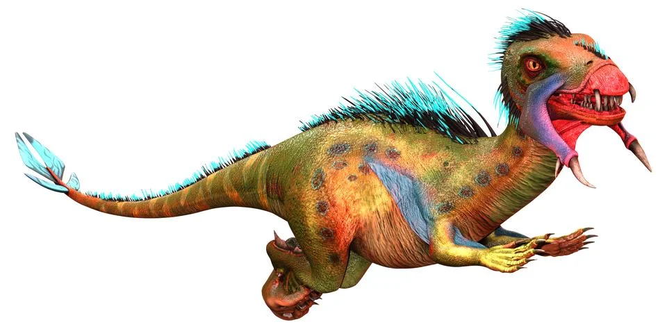 3D Rendering Alien Dinosaur on White Illustration