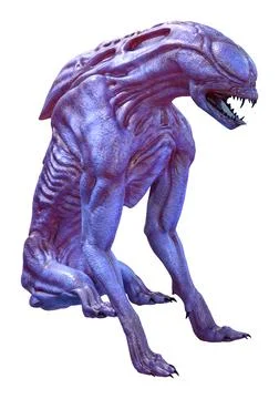 3D Rendering Alien Dog on White Stock Illustration