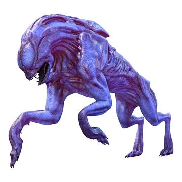 3D Rendering Alien Dog on White Illustrazione stock