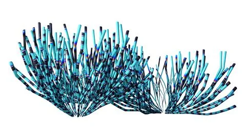 3D Rendering Alien Grass on White Stock Illustration