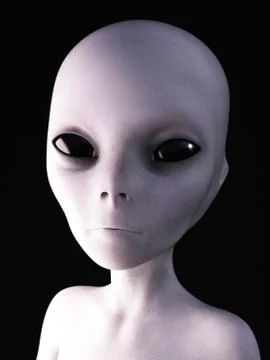 3D rendering of an alien. Stock Illustration