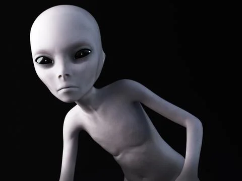 3D rendering of an alien. Stock Illustration
