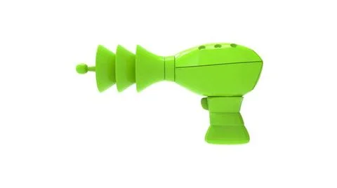 3d rendering of an alien laser gun isolated on white background 3d renderi... Stock Photos