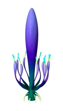3D Rendering Alien Plant on White Stock Illustration