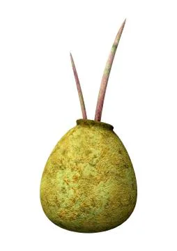 3D Rendering Alien Plant on White Stock Illustration