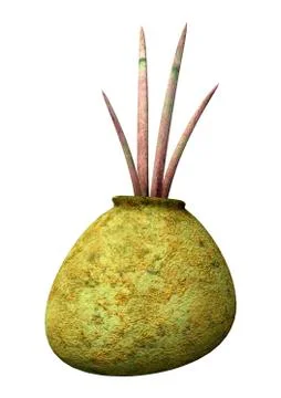 3D Rendering Alien Plant on White Stock Illustration