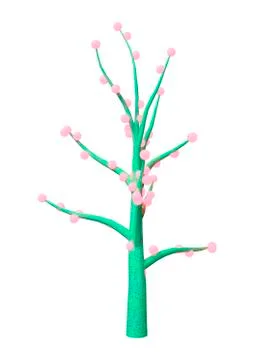 3D Rendering Alien Plant on White Stock Illustration