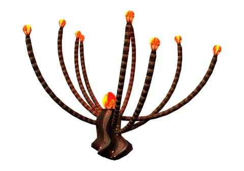 3D Rendering Alien Plant on White Stock Illustration