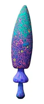 3D Rendering Alien Plant on White Stock Illustration