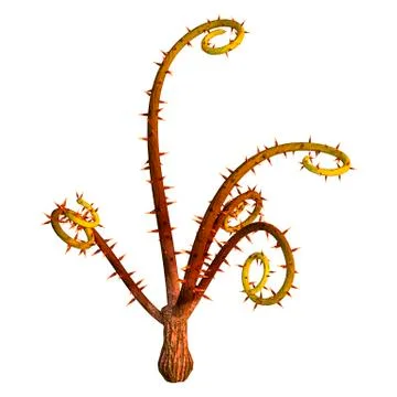 3D Rendering Alien Plant on White Illustrazione stock