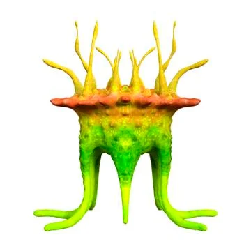3D Rendering Alien Plant on White Stock Illustration
