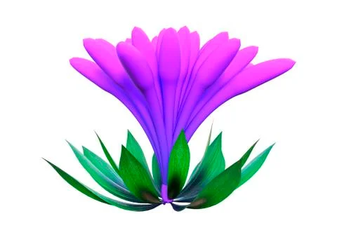 3D Rendering Alien Plant on White Stock Illustration