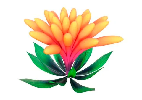 3D Rendering Alien Plant on White Stock Illustration