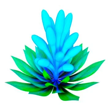 3D Rendering Alien Plant on White Stock Illustration