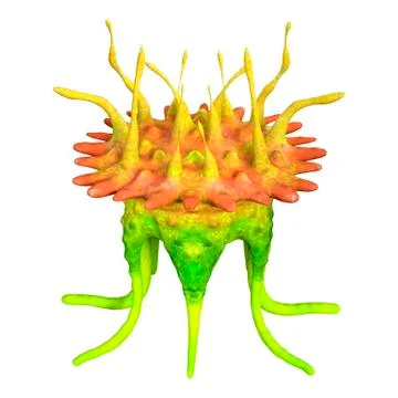 3D Rendering Alien Plant on White Stock Illustration