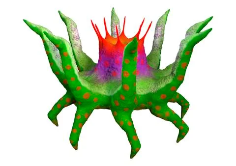 3D Rendering Alien Plant on White Stock Illustration