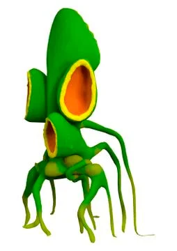 3D Rendering Alien Plant on White Stock Illustration